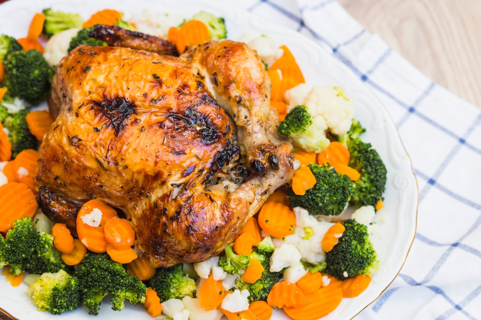 roasted chicken with vegetables